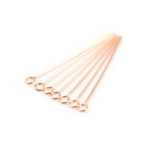 Gold filled rosé 14 carats clou tête à boucle  0.5x25mm x 10pcs