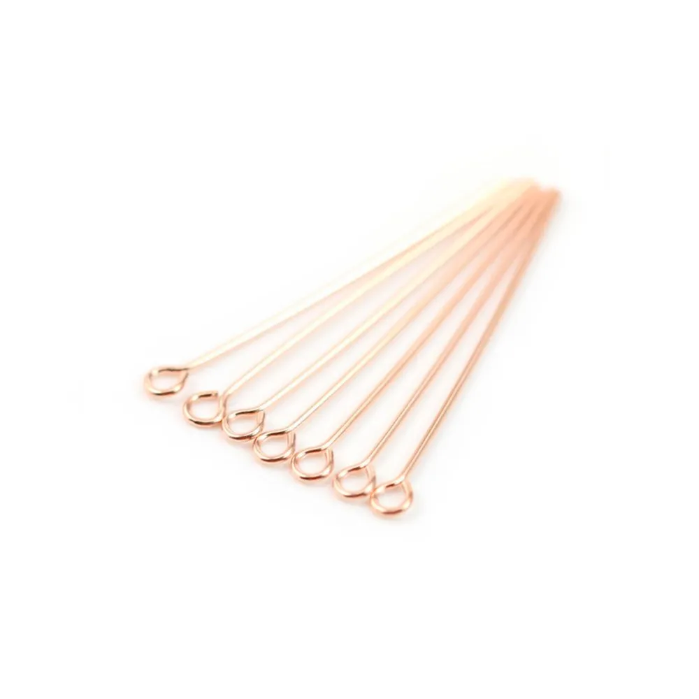 Gold filled rosé 14 carats clou tête à boucle  0.5x25mm x 10pcs