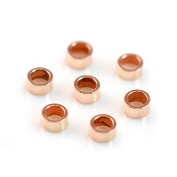 Gold filled rosé 14 carats tube à écrasé 2x1mm x 50pcs