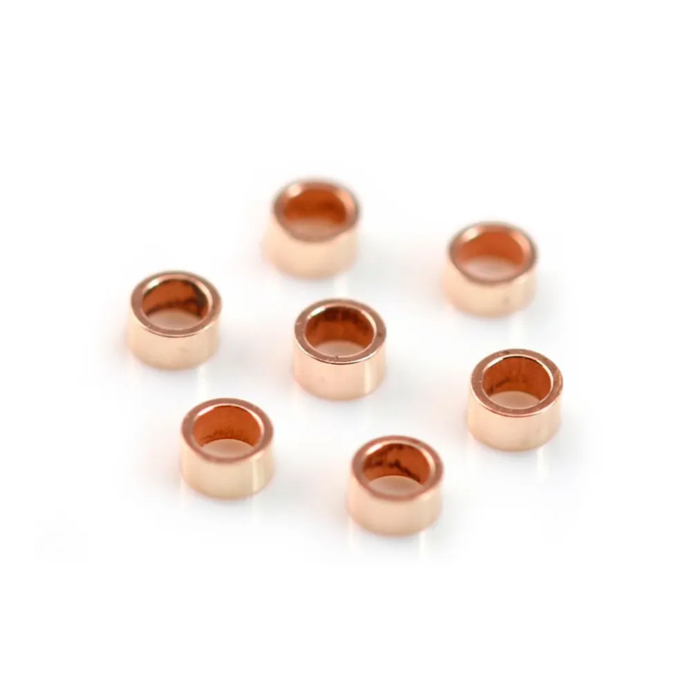 Gold filled rosé 14 carats tube à écrasé 2x1mm x 50pcs