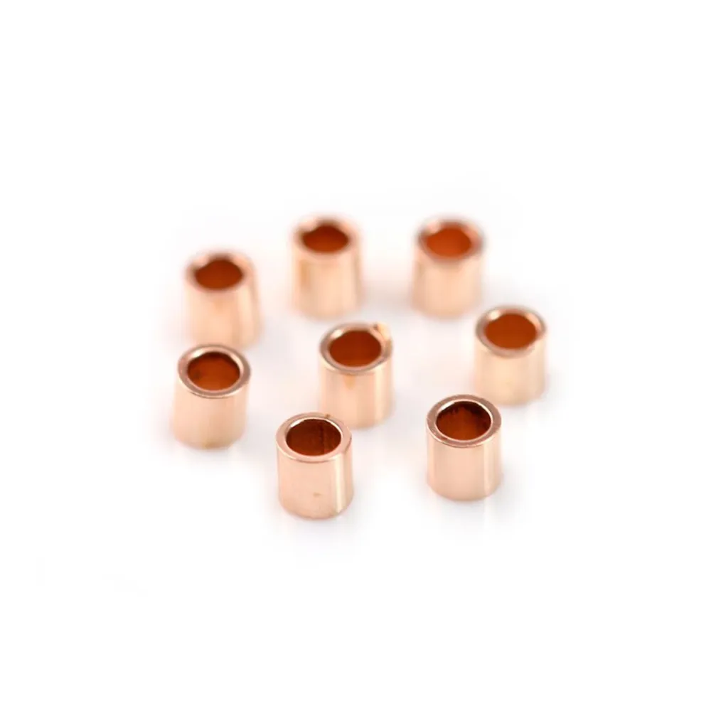 Gold filled rosé 14 carats tube à écrasé 2x2mm x 25pcs