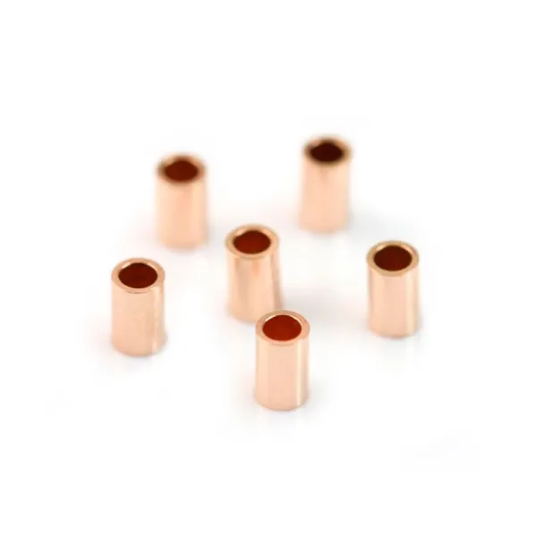 Gold filled rosé 14 carats tube à écrasé 2x3mm x 12pcs