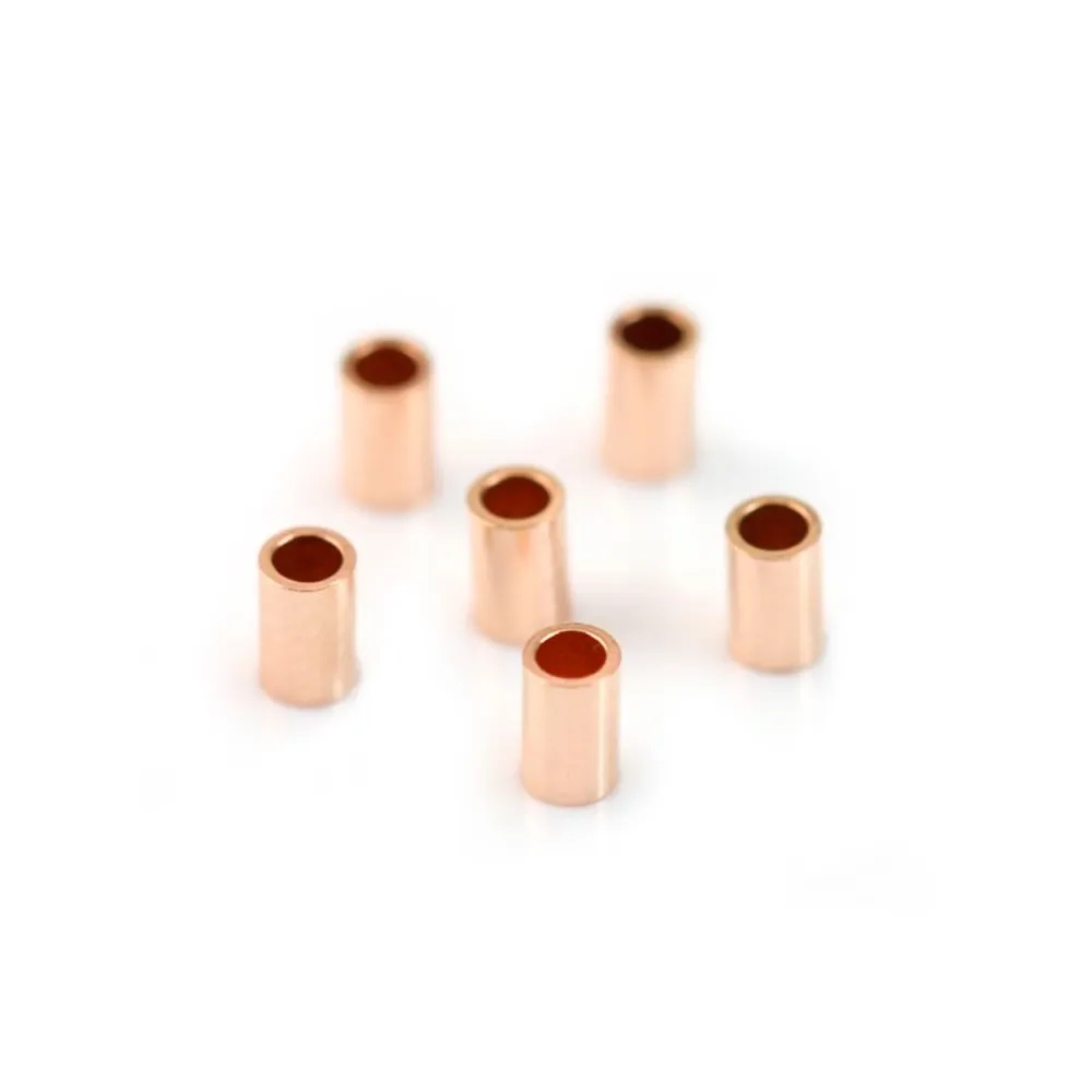 14 carats rose gold filled  crimp tube  beads 2x3mm x 12pcs