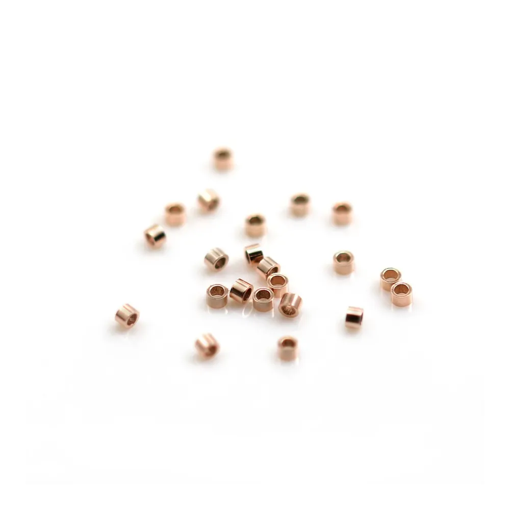 Tube à écraser en gold filled 14 carats rosé 1.6x1.0mm x 20pcs
