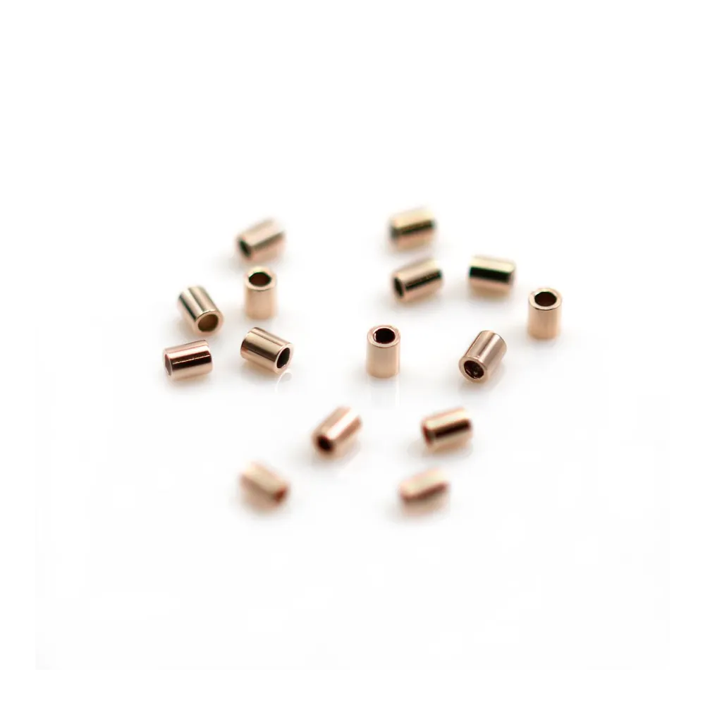 Tube à écraser en gold filled 14 carats rosé 1.6x2.0mm x 20pcs