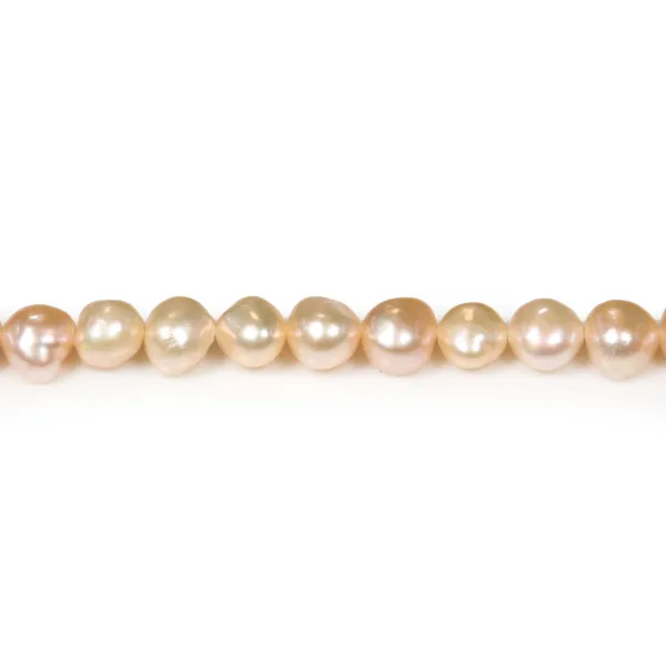 Perles de culture d'eau douce, saumon, baroque, 6-7mm x 20pcs