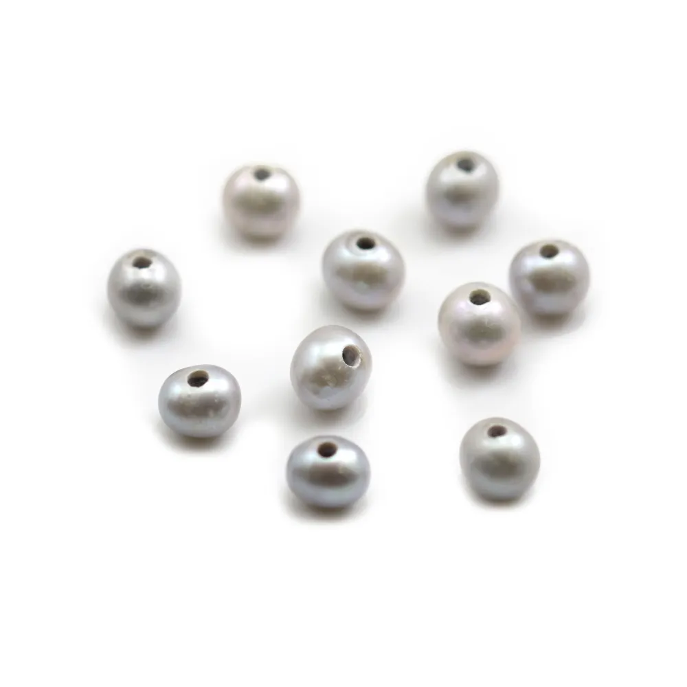 Perle D'eau Douce Bleu Fonce 11-12mm Grand tron 1.5mm x 1pc