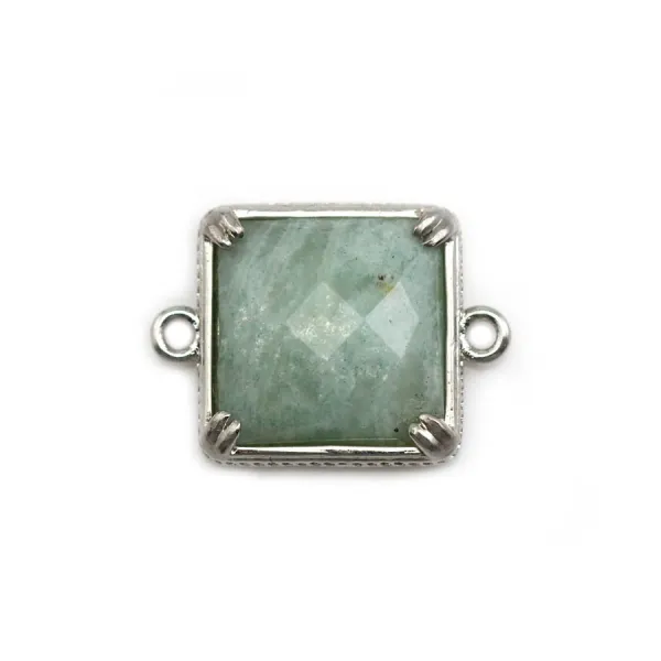 Spacer set in metal, in shape of square, 14mm x 1pc