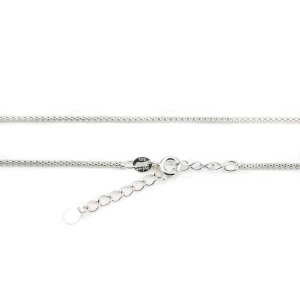 Chaîne avec maille fleur ronde, mesurant 1.6mm, en argent 925 x 40cm