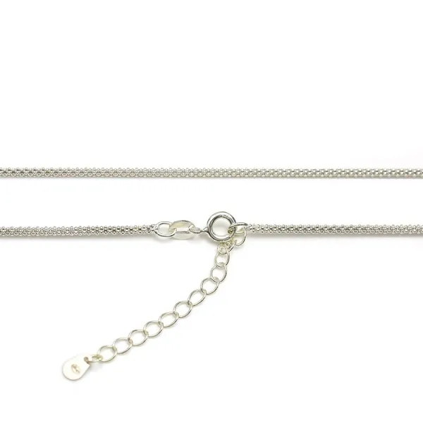 Chaîne en maille, fleur rond, mesurant 1.6mm en argent 925 x 45cm
