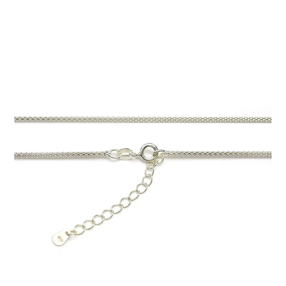 Chaîne en maille, fleur rond, mesurant 1.6mm en argent 925 x 45cm