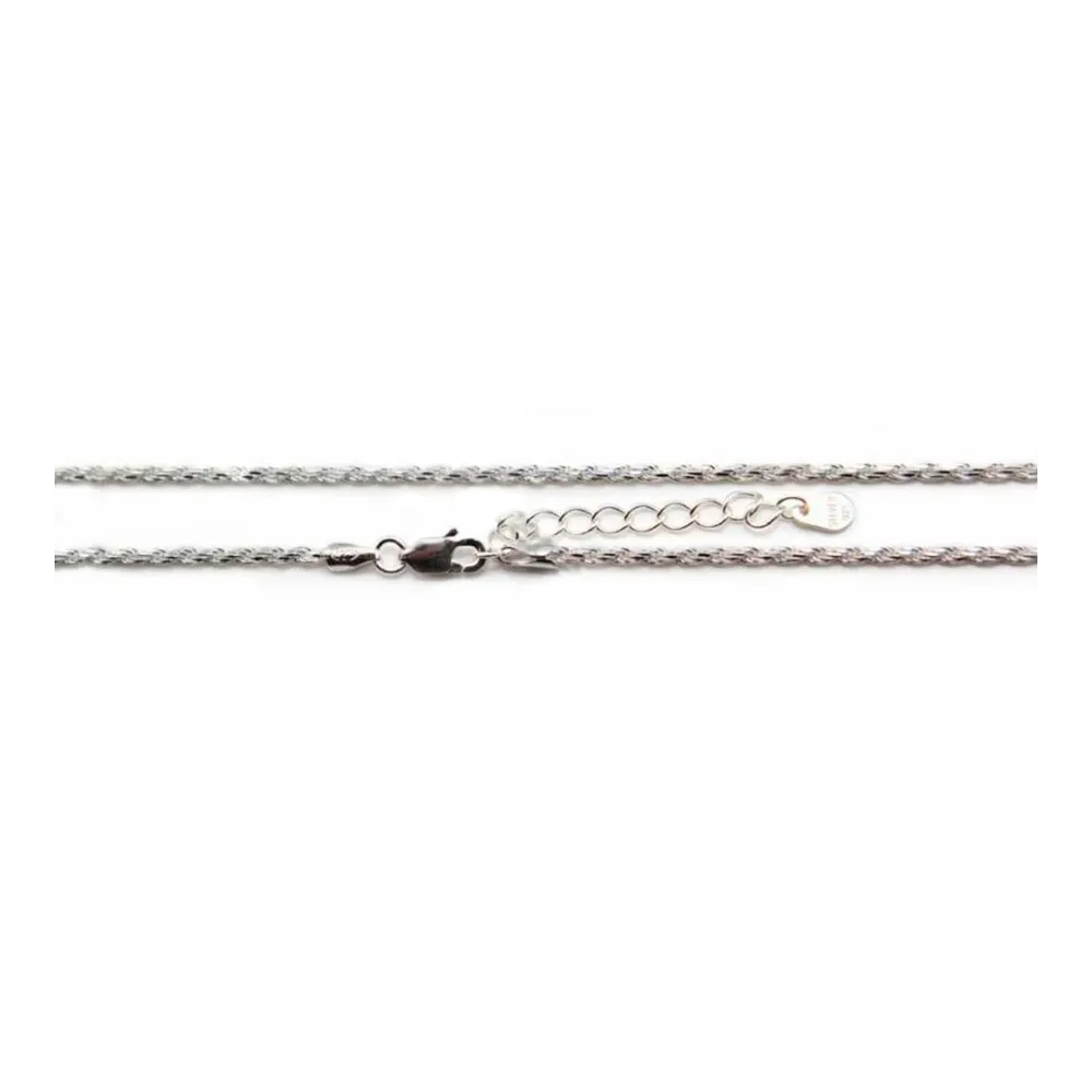Twisted chiane necklace sterling silver 925 1.5mm x 45cm