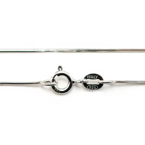 Chaîne maille serpentine facette en Argent 925 rhodié 0.75mm x 40cm