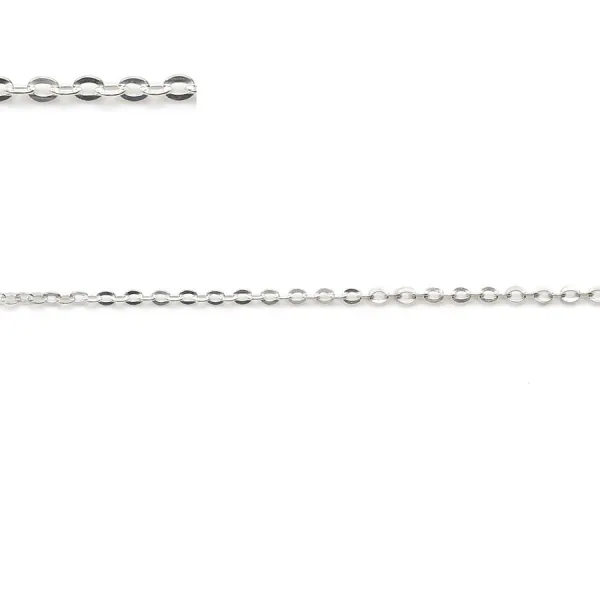 Chaîne argent 925 maille forçat plat 1.3x1.7mm x 50cm