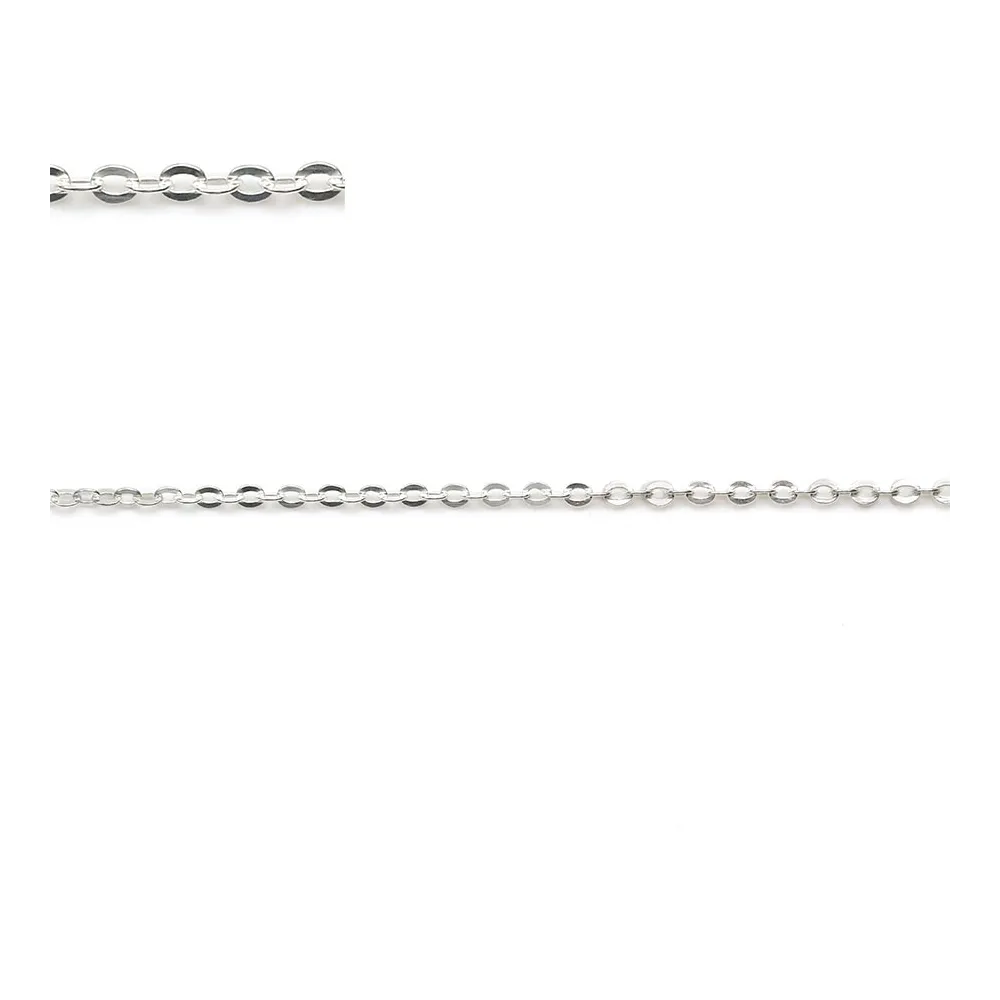 Chaîne argent 925 maille forçat plat 1.3x1.7mm x 50cm