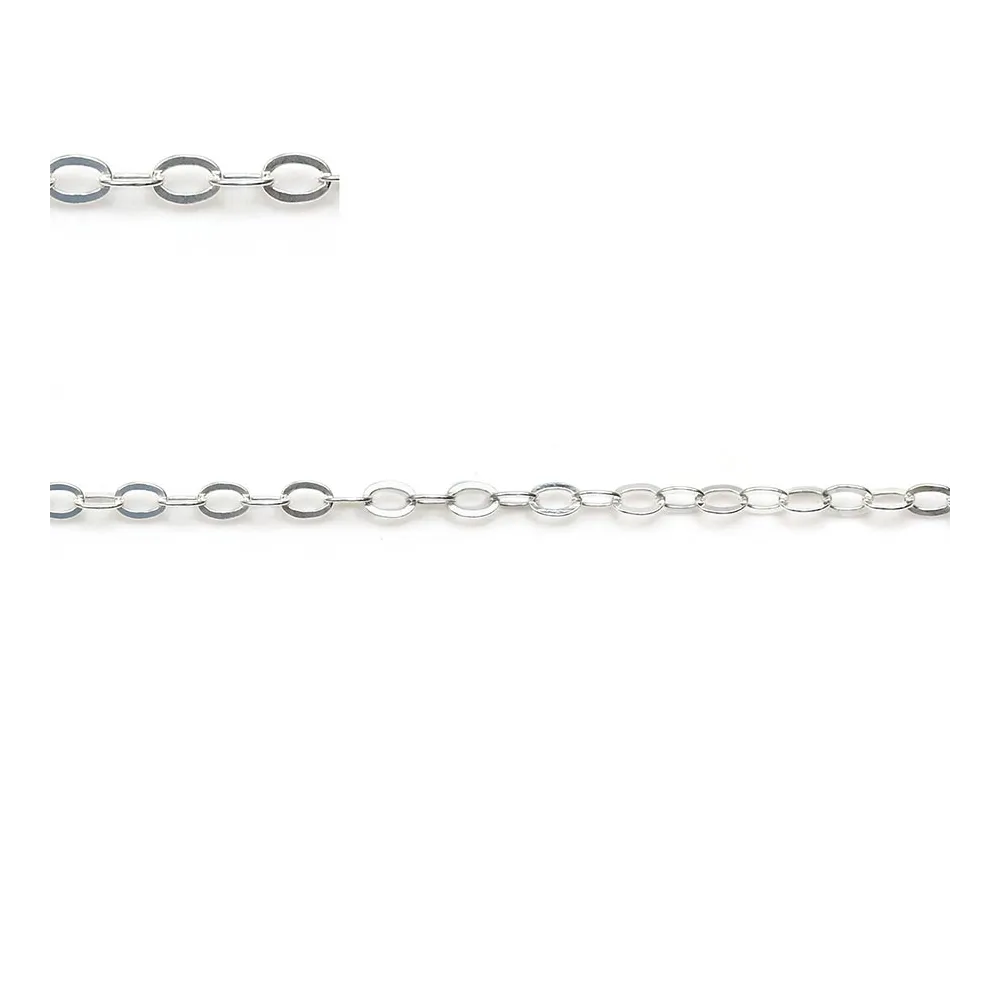 925 sterling silver flat forcat chain 2.1x1.7mm x 50cm