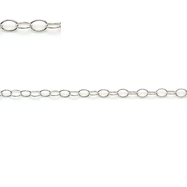 Chaîne argent 925 maille ovale 2.8x3.5x0.35mm x 50cm