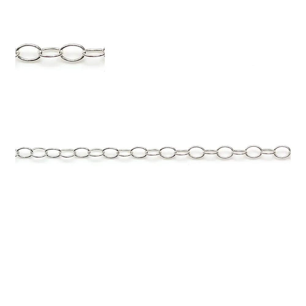 925 sterling silver oval link chain 2.8x3.5x035mm x 50cm
