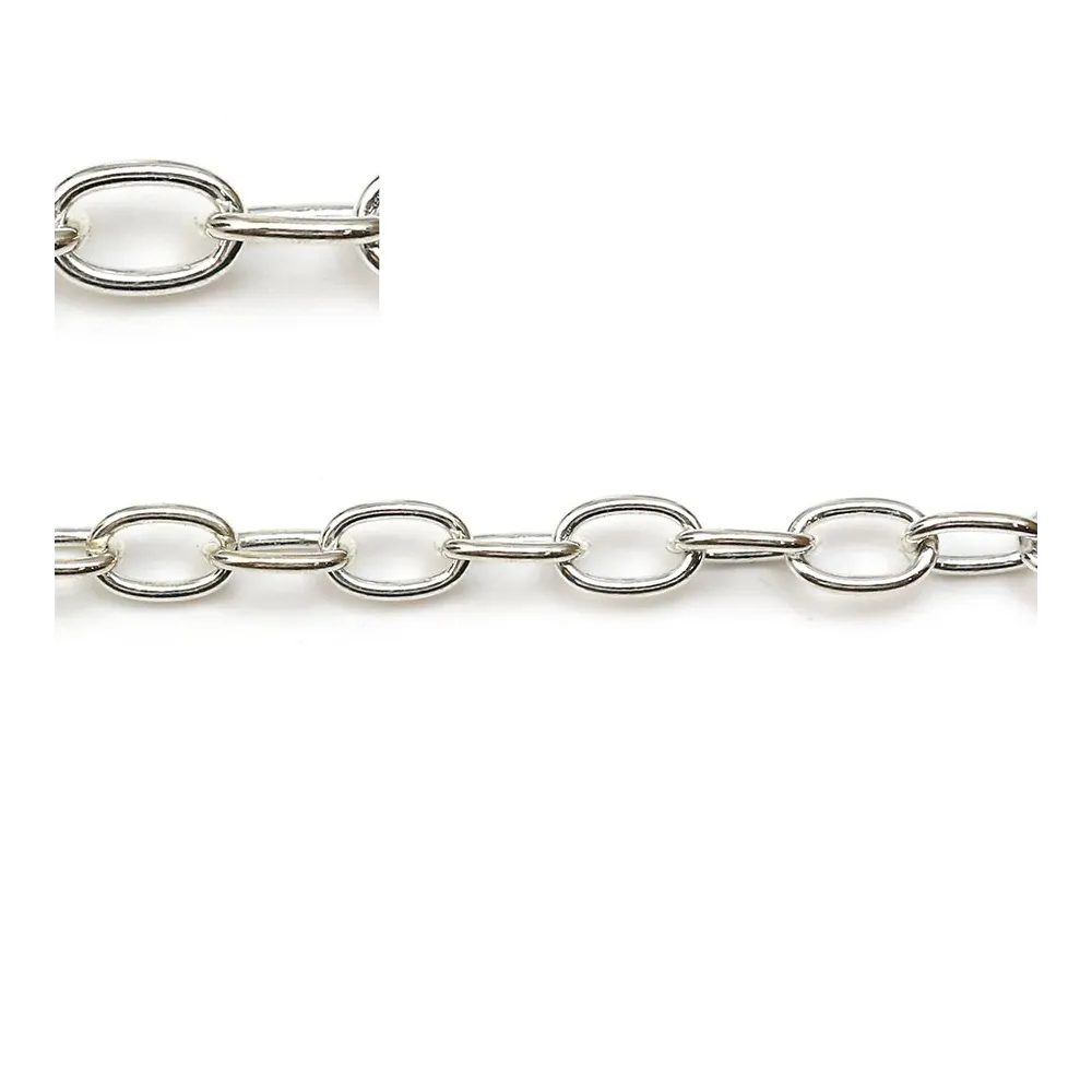 Chaîne argent 925 ovale 4x6mm x 50cm
