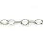Sterling silver 925 hammered flat chain 6x8.5mm x 50cm