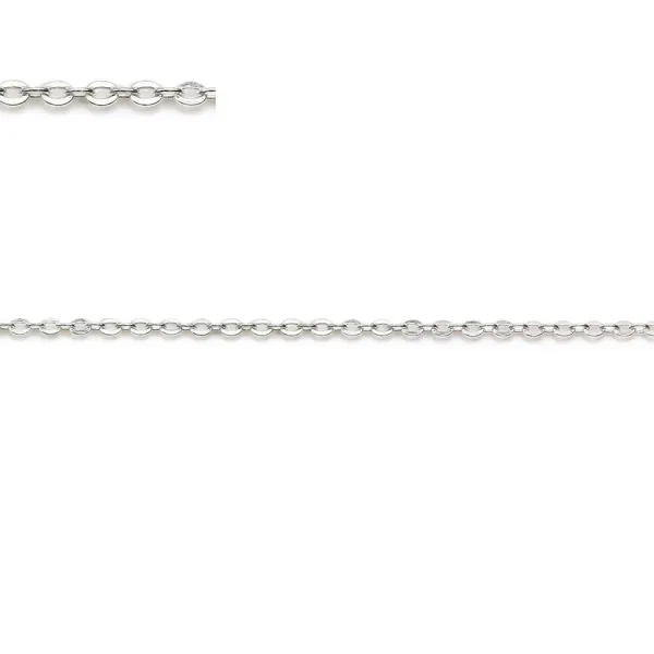 Chaîne argent 925 maille forçat plat 1.5x1.9mm x 50cm