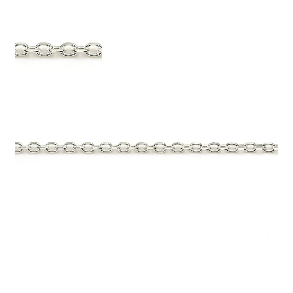 Chaîne argent 925 massif maille força plat 1.9x2.6mm x 50cm