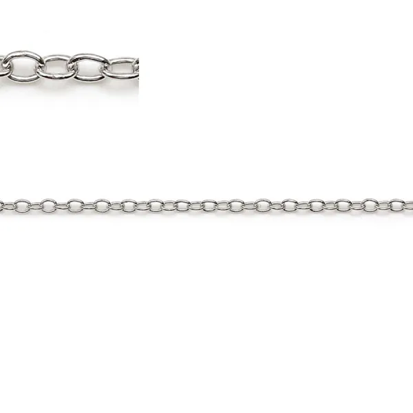 Chaîne argent 925 rhodié ovale 1.5x1.8x0.3mm  x 50cm