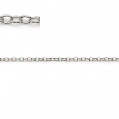 925 sterling silver rhodium oval chain 1.5x1.8 *0.3mm x 50cm