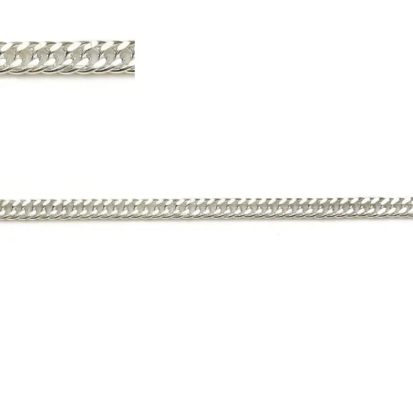 Chaîne argent 925 massif gourmettre plate 2.6x1.1mm x 50cm
