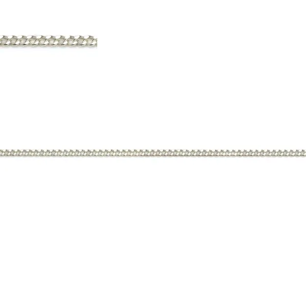 Chaîne argent 925 gourmette plate 1.0mm x 50cm