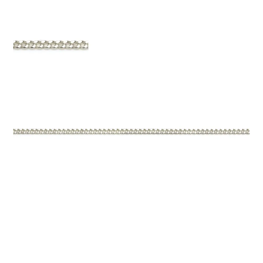 925 sterling silver flat curb chain 1.0mm x 50cm