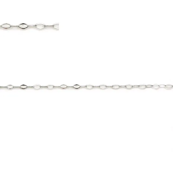 Chaîne argent 925 maille forçat losange 1.6x2.6mm x 50cm