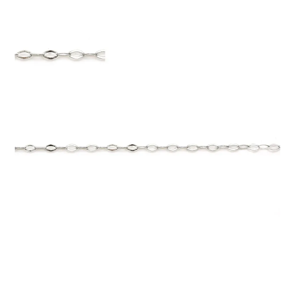 Chaîne argent 925 maille forçat losange 1.6x2.6mm x 50cm