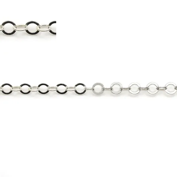 Chaîne argent 925 maille ronde plate 3.5mm x 50cm