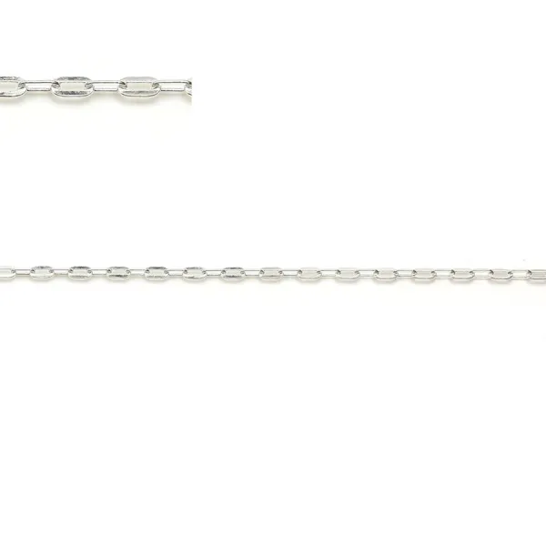 Chaîne argent 925 maille rectangle plat 3x1.5mm x 50cm