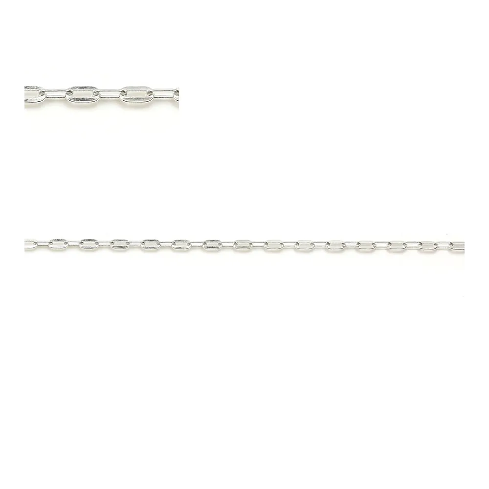 925 sterling silver flat rectangle chain 3x1.5mm x 50cm