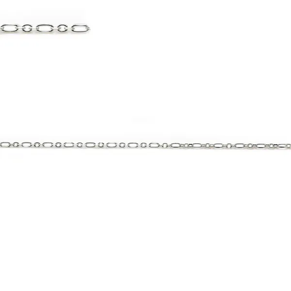 Chaîne en argent 925 maille ovale et rectangle, 0.3x0.4mm / 0.3 *2.0mm x 50cm