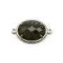 Labradorite spacer set in metal, in oval shaped, 16 * 21mm x 1pc
