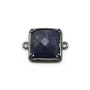 Lapis lazuli interlayer set in metal, in shape of a square x 1pc