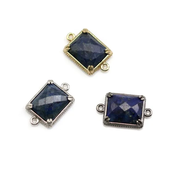 Cristal de roche taille goutte sertie sur argent 13x17mm x 1pc