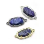 Rough lapis lazuli interlayer set in metal, in oval shaped, 9.5 * 16.5mm x 1pc