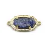 Rough lapis lazuli interlayer set in metal, in oval shaped, 9.5 * 16.5mm x 1pc