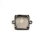 Spacer on smoked quartz, set on metal, in the shape of a squared x 1pc
