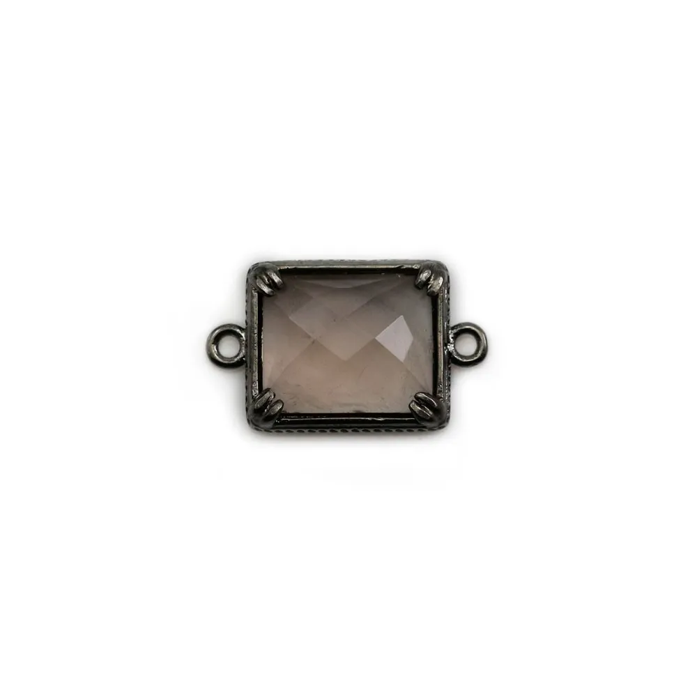 Intercalaire quartz fumé, rectangle 12x14mm, x 1pc