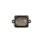 Intercalaire quartz fumé, rectangle 12x14mm, x 1pc