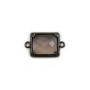 Smoked quartz spacer, rectangle 12x14mm x 1pc