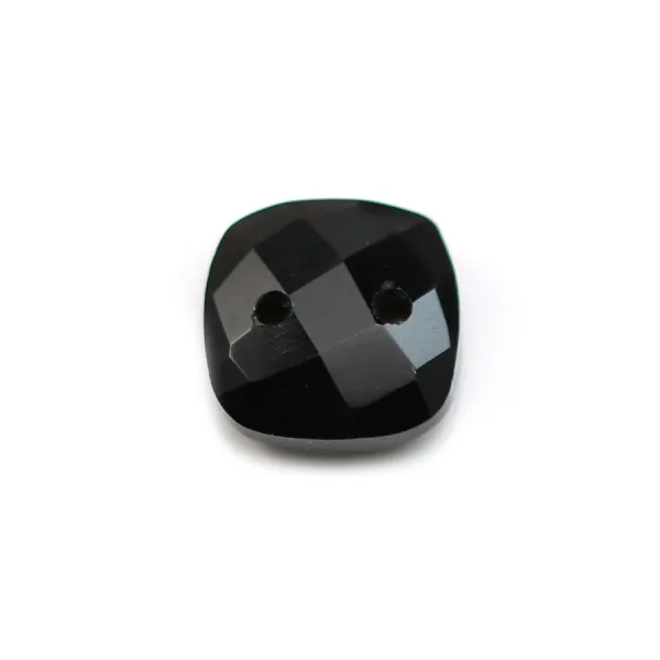 Intercalaire en agate noir avec 2 trous 10mm x 1pc
