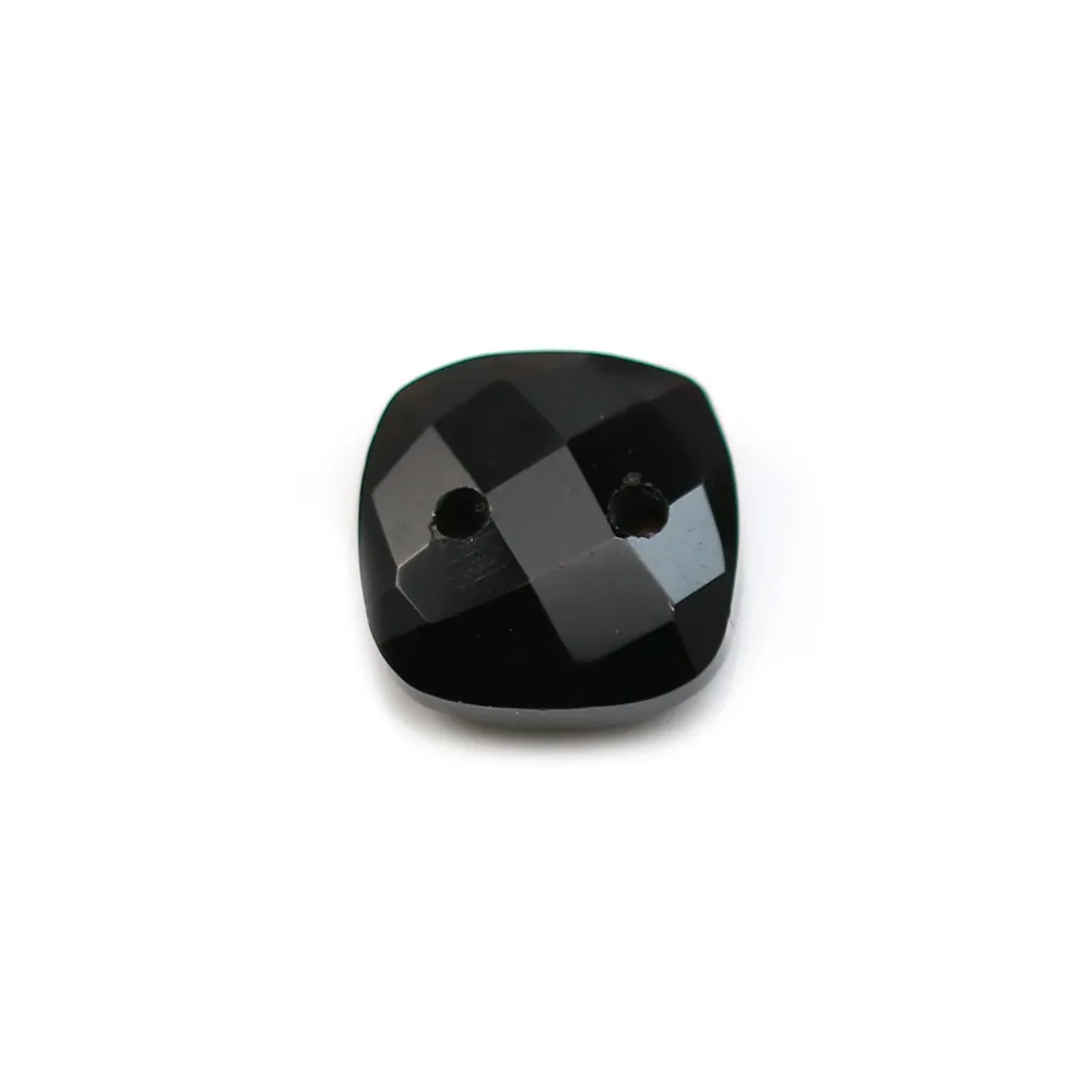 Intercalaire en agate noir avec 2 trous 10mm x 1pc