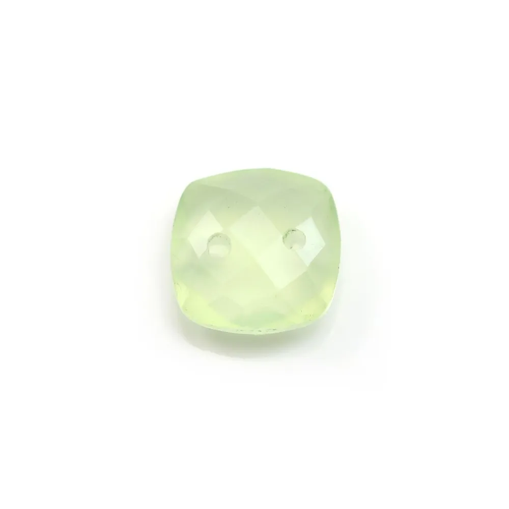Intercalaire en calcédoine verte avec 2 trous 10mm x 1pc