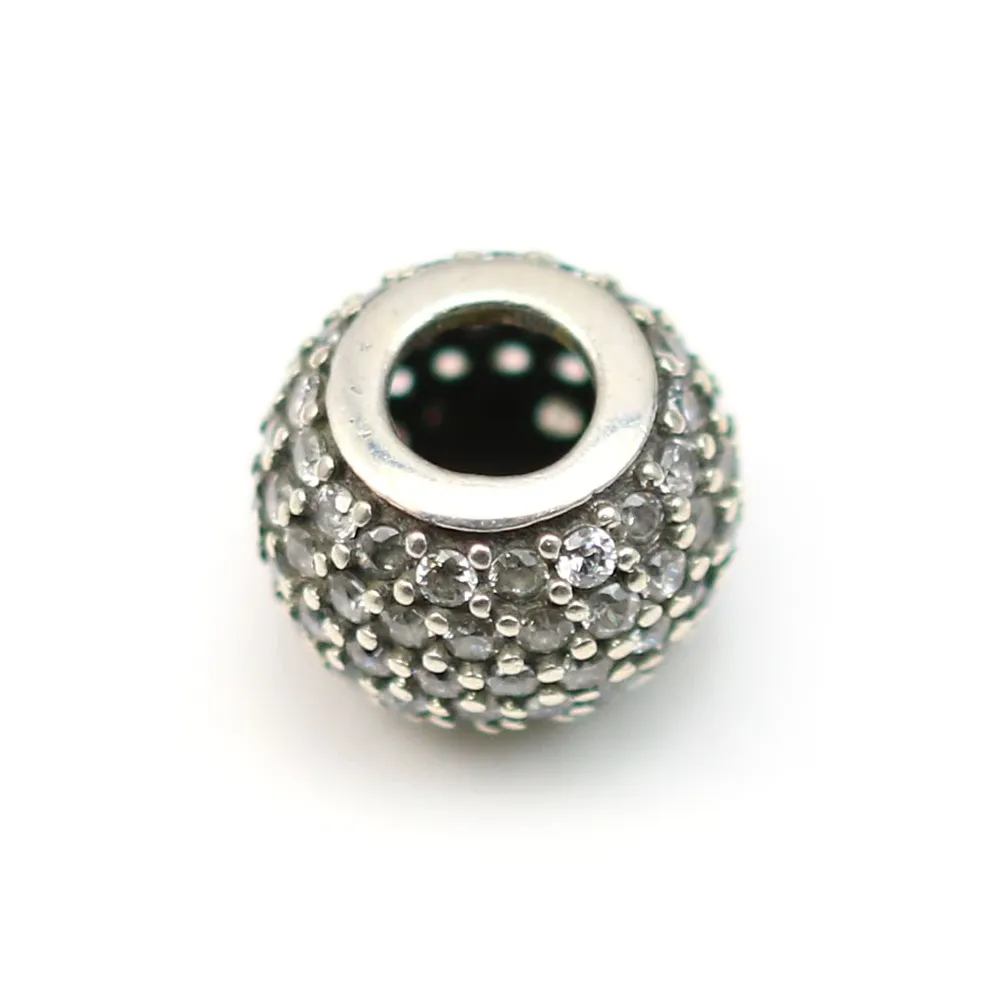Perle de  style Pandora en argent 925 & zirconium x 1pc